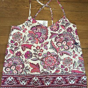 NWT Womens HOLLISTER fancy floral print v Neck tank top small